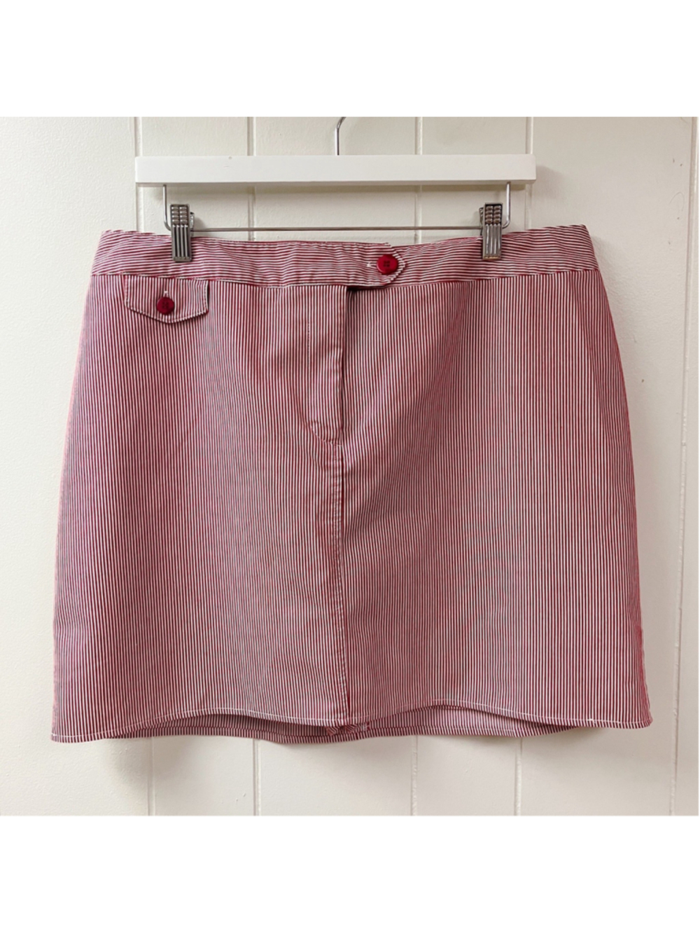 Country Club Pickleball Briggs NY Striped Skort SZ 16 Red White Preppy Coastal